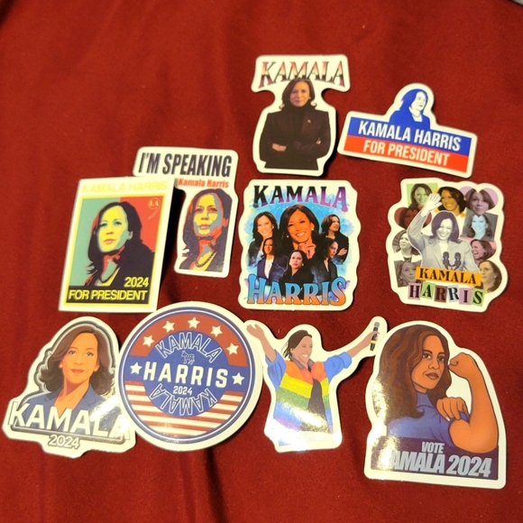 Kamala Harris Waterproof Sticker Bundle, 10-pk - Picture 1 of 1